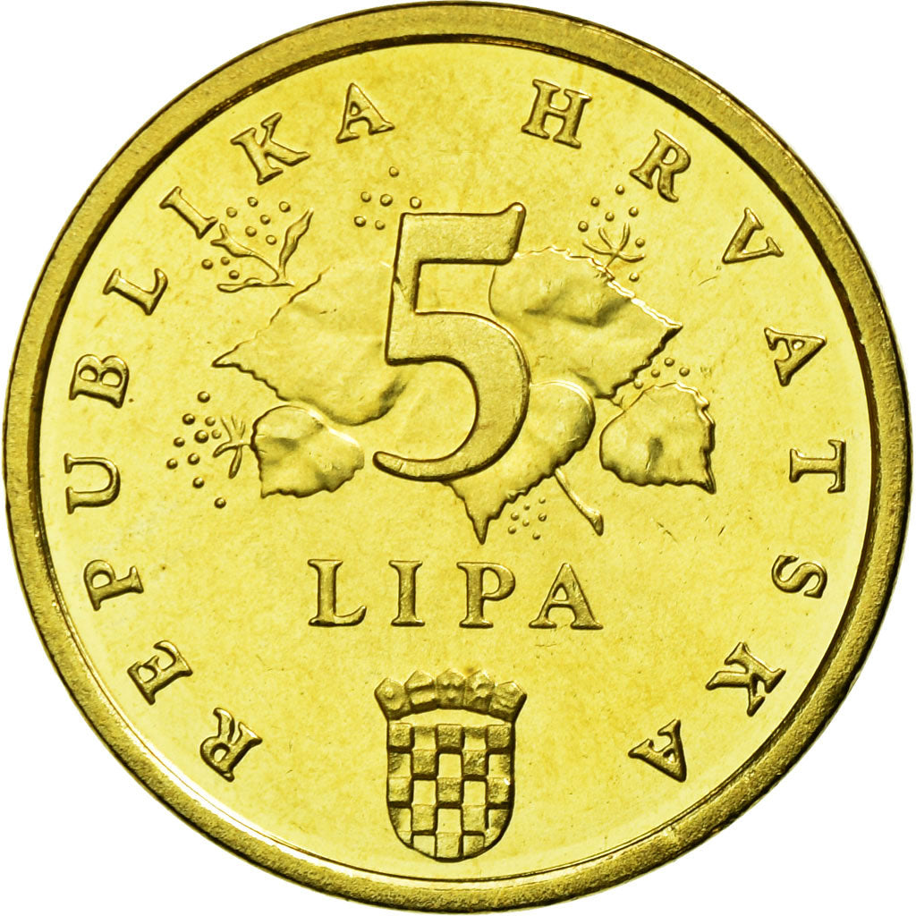 Münze, Kroatien, 5 Lipa, 2005, UNZ, Brass plated steel, KM:5