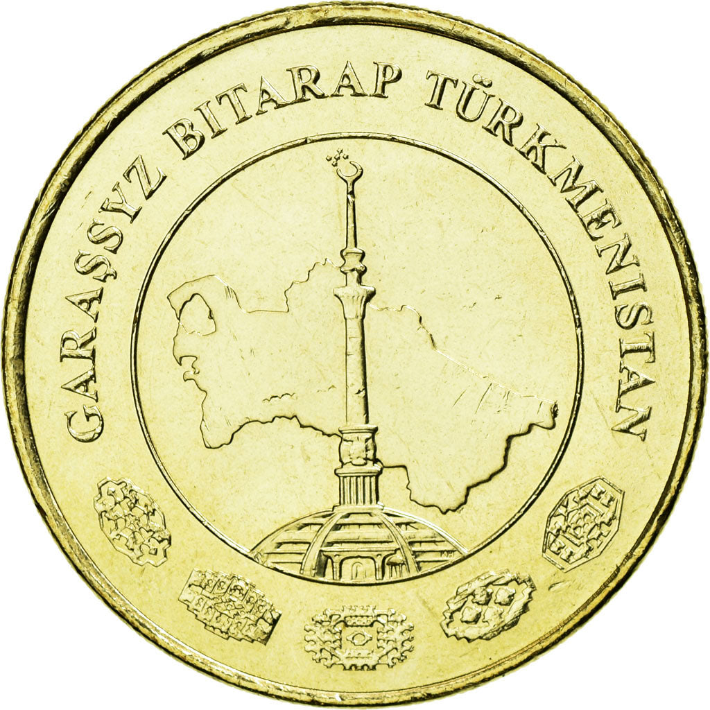 Monnaie, Turkmanistan, 50 Tenge, 2009, SUP, Laiton, KM:100