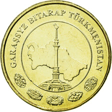 Coin, Turkmanistan, 10 Tenge, 2009, AU(55-58), Brass, KM:98