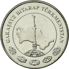 Moneta, Turkmenistan, 5 Tenge, 2009, SPL-, Acciaio placcato nichel, KM:97