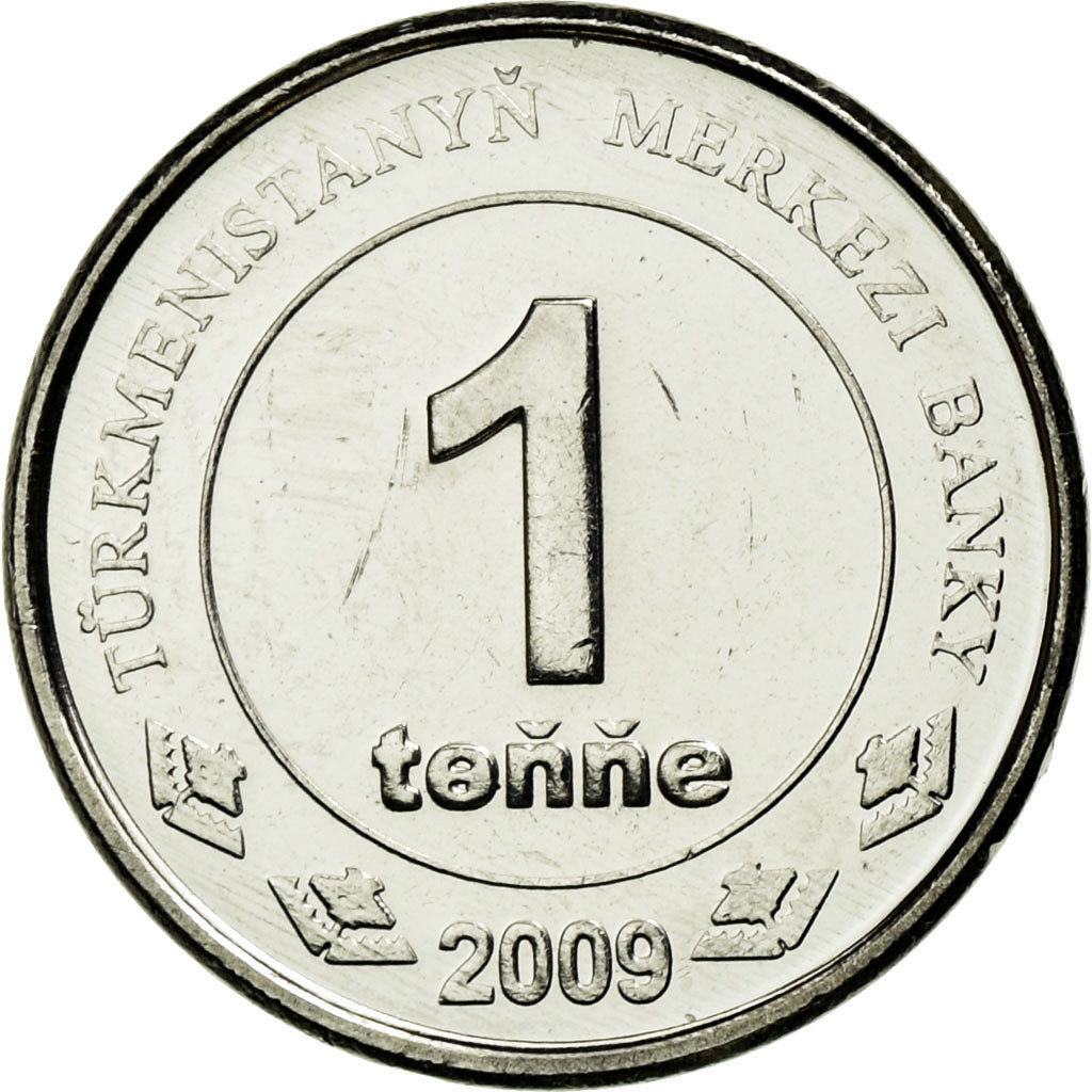 Münze, Turkmanistan, Tenge, 2009, VZ, Nickel plated steel, KM:95