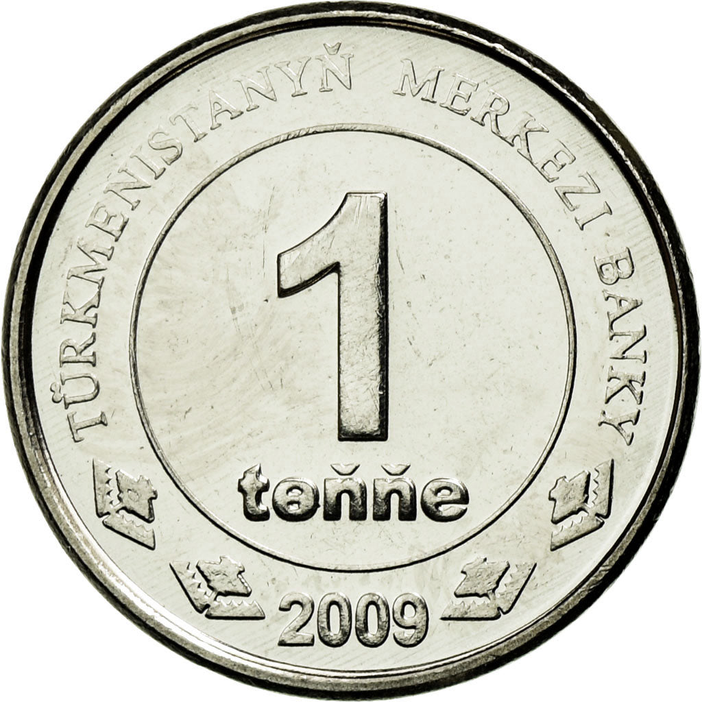 Coin, Turkmanistan, Tenge, 2009, AU(55-58), Nickel plated steel, KM:95