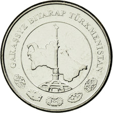 Münze, Turkmanistan, Tenge, 2009, VZ, Nickel plated steel, KM:95