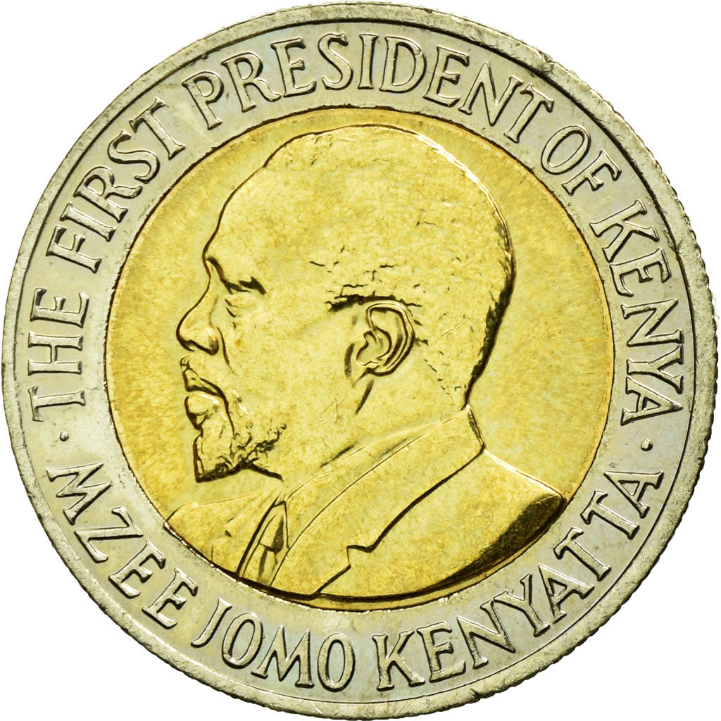 Monnaie, Kenya, 5 Shillings, 2005, British Royal Mint, TTB, Bi-Metallic, KM:37.1