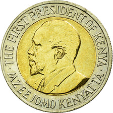 Monnaie, Kenya, 5 Shillings, 2005, British Royal Mint, TTB, Bi-Metallic, KM:37.1