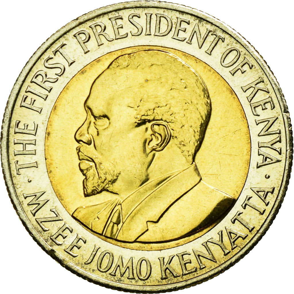 Coin, Kenya, 5 Shillings, 2005, British Royal Mint, EF(40-45), Bi-Metallic