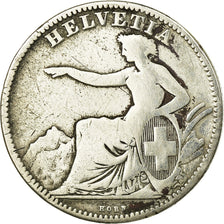 Coin, Switzerland, 2 Francs, 1863, Bern, VF(20-25), Silver, KM:10a