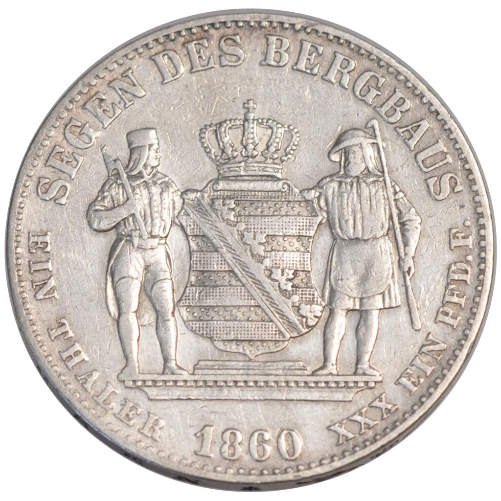 GERMAN STATES, Thaler, 1860, KM #1199, EF(40-45), Silver, 18.41