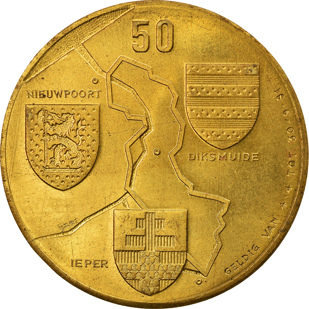 Belgique, Médaille, 50 Frontroute, Nieuwpoort, Diksmuide, Ieper, 1981, SUP