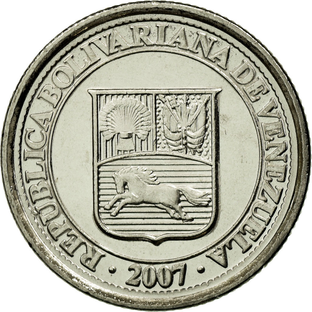 Münze, Venezuela, 10 Centimos, 2007, Maracay, UNZ, Nickel plated steel, KM:89