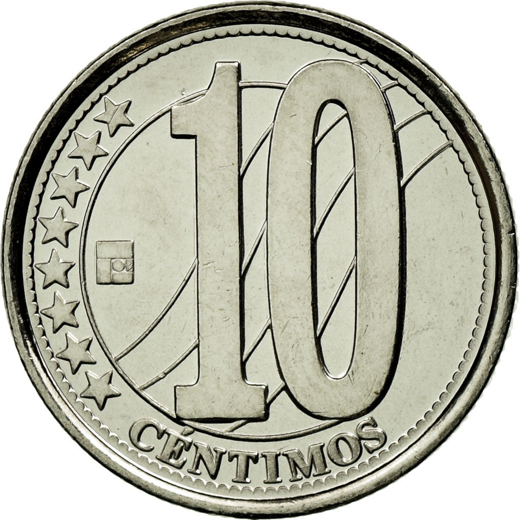 Münze, Venezuela, 10 Centimos, 2007, Maracay, UNZ, Nickel plated steel, KM:89