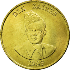 Monnaie, Zaïre, 10 Zaïres, 1988, TTB, Laiton, KM:19