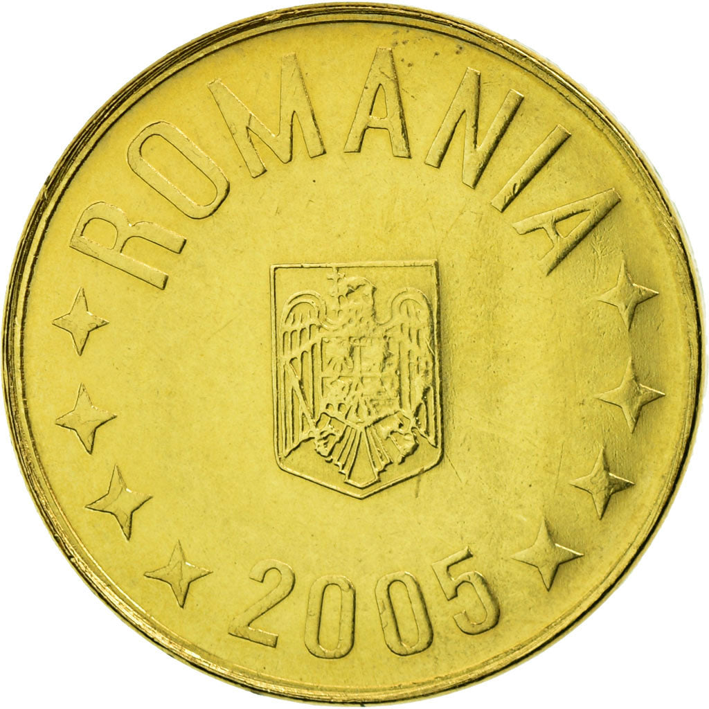 Moneda, Rumanía, Ban, 2005, EBC, Latón chapado en acero, KM:189