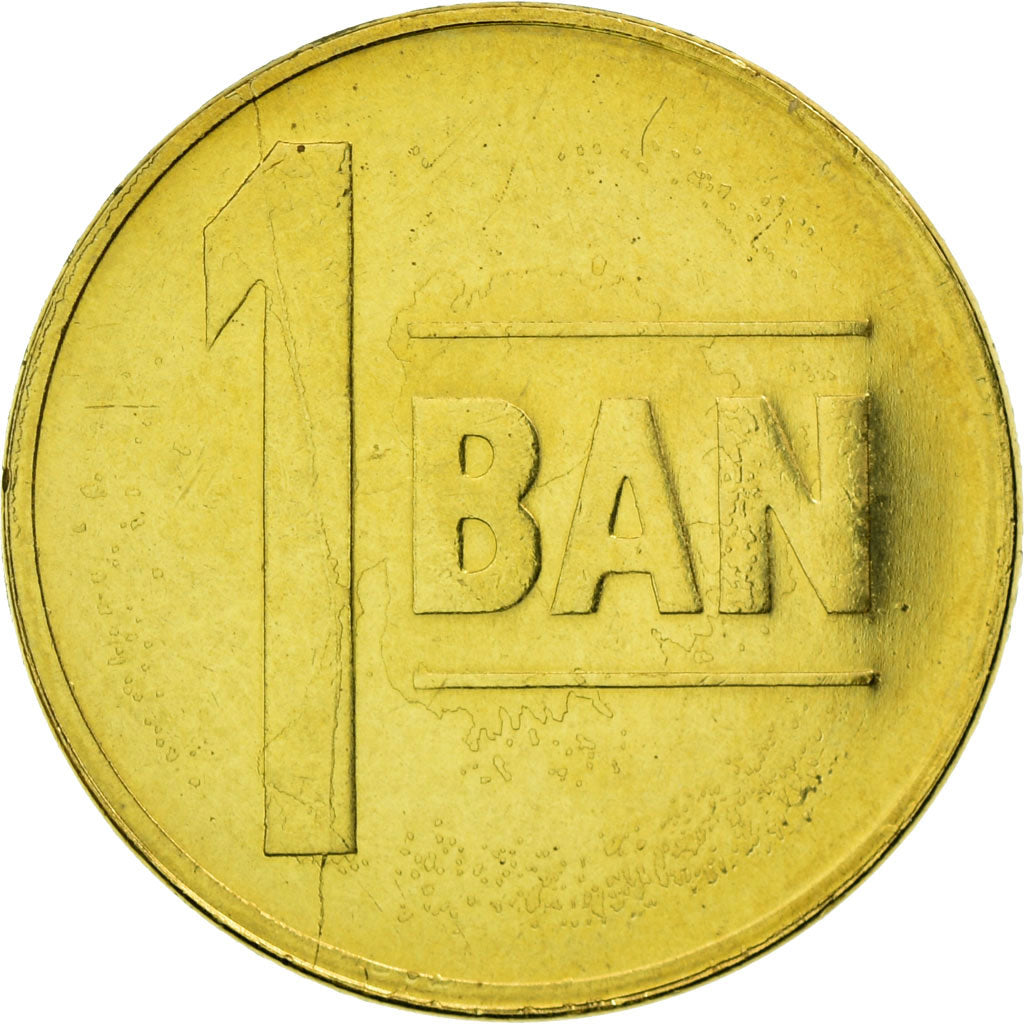 Moneda, Rumanía, Ban, 2005, EBC, Latón chapado en acero, KM:189