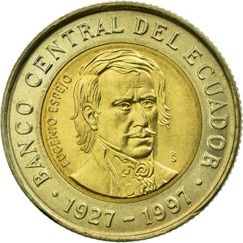 Coin, Ecuador, 70th Anniversary - Central Bank	1997, 1000 Sucres, 1997