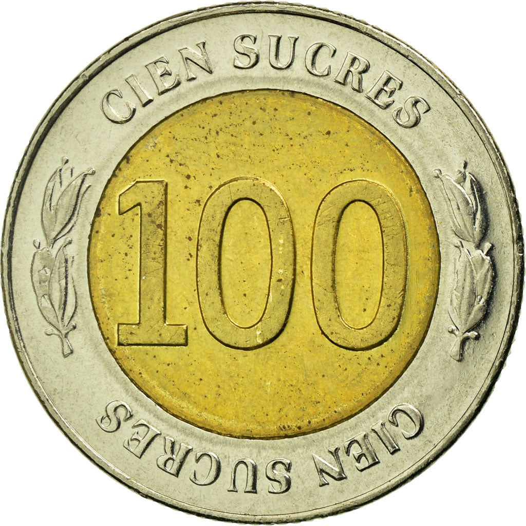 Coin, Ecuador, 70th Anniversary - Central Bank	1997, 100 Sucres, 1997