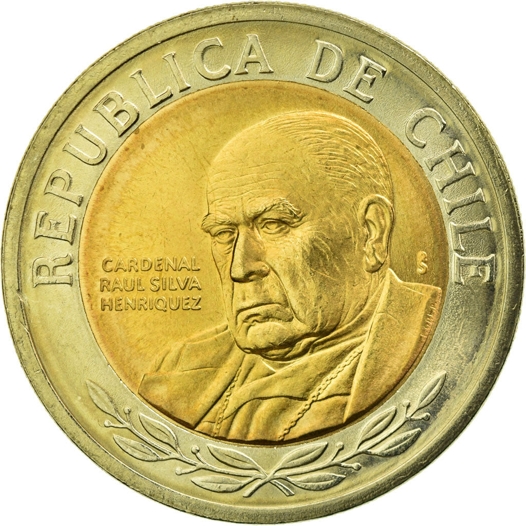 Moneda, Chile, Cardinal Raul Silva Henriquez, 500 Pesos, 2001, Santiago, EBC