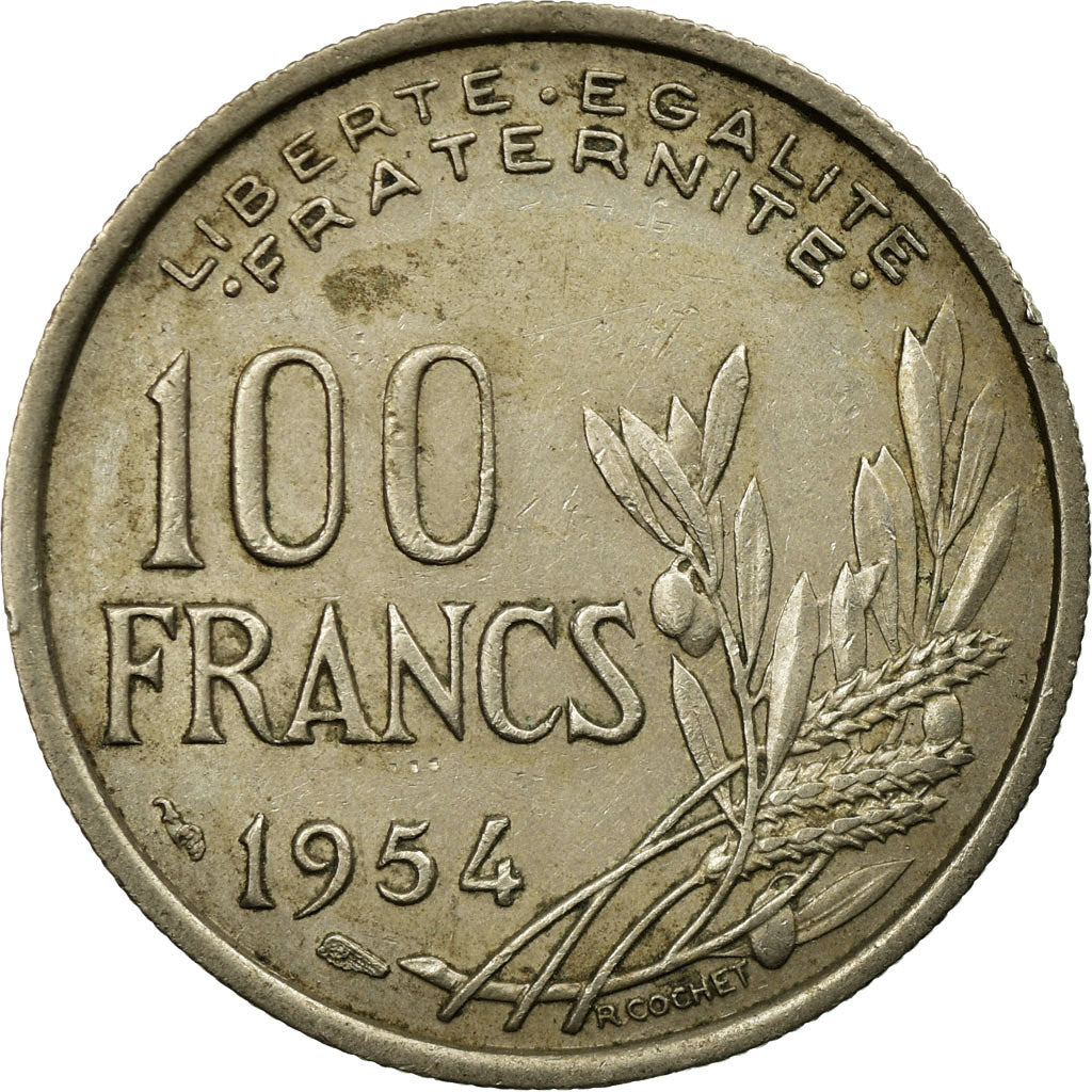 Coin, France, Cochet, 100 Francs, 1954, EF(40-45), Copper-nickel, KM:919.1