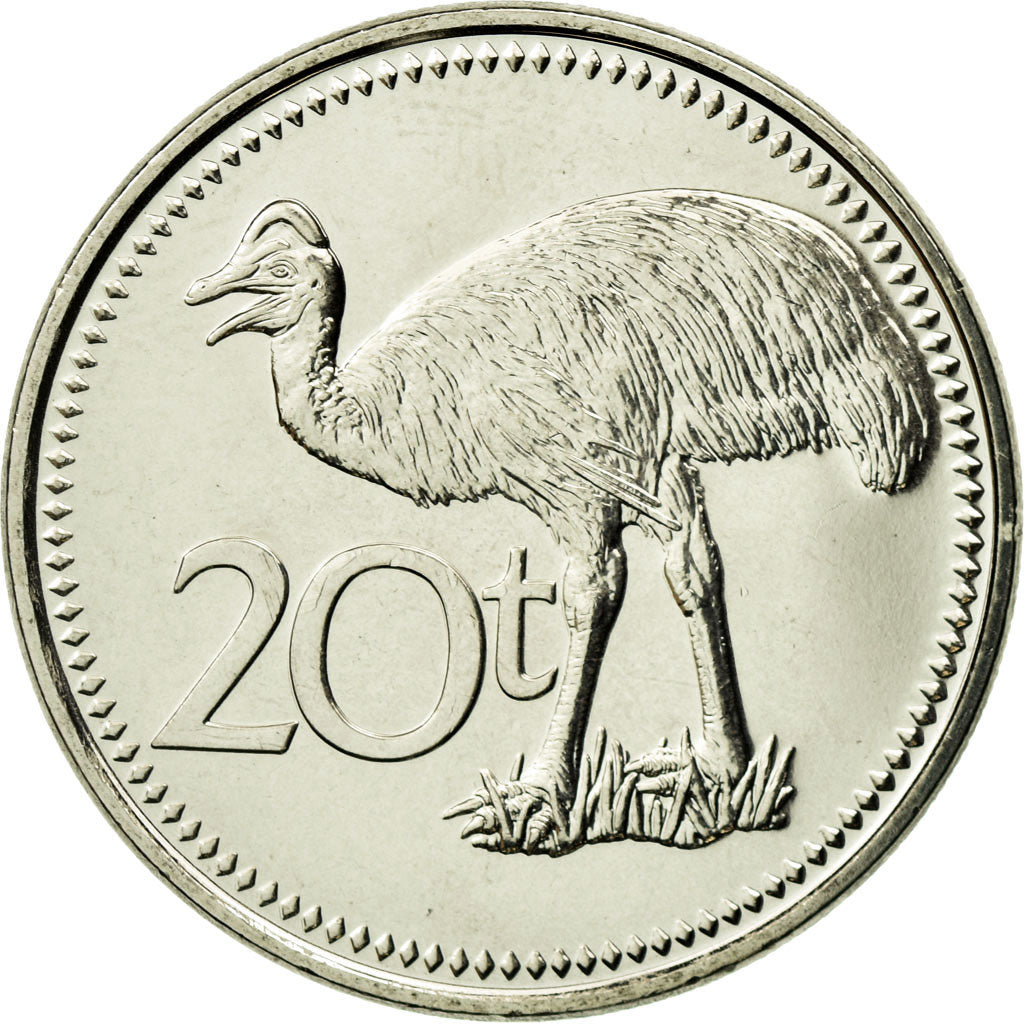Münze, Papua New Guinea, 20 Toea, 2005, UNZ, Nickel plated steel, KM:5a