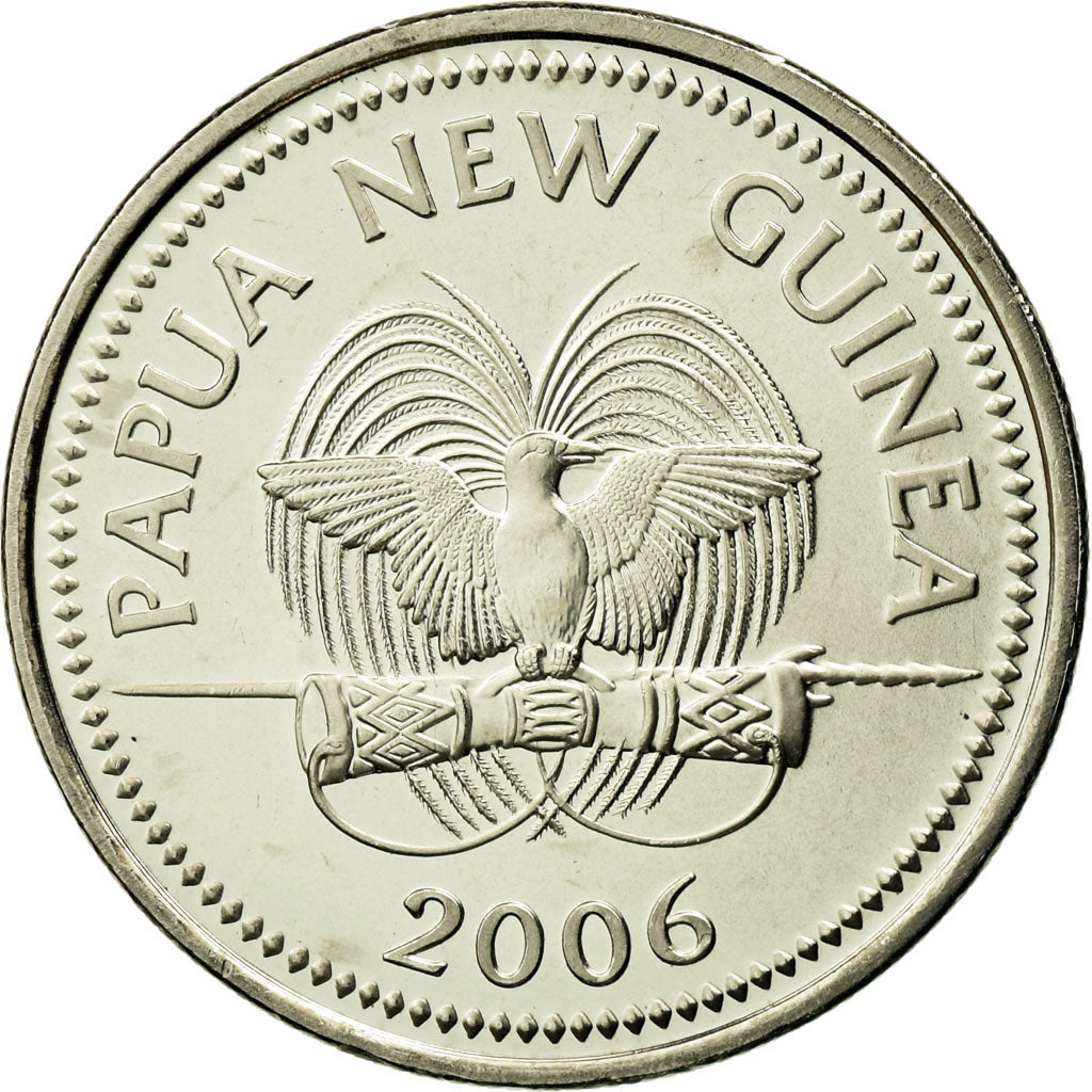 Münze, Papua New Guinea, 10 Toea, 2006, UNZ, Nickel plated steel, KM:4a