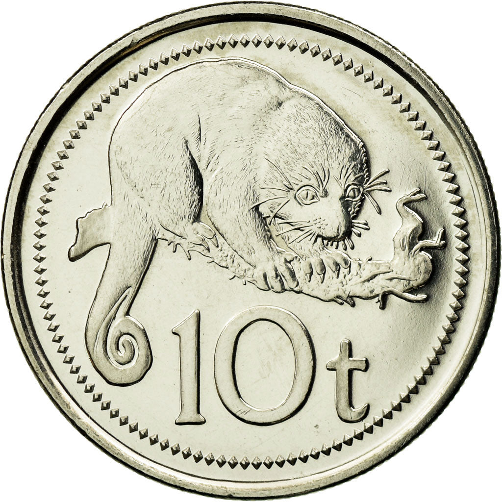 Münze, Papua New Guinea, 10 Toea, 2006, UNZ, Nickel plated steel, KM:4a