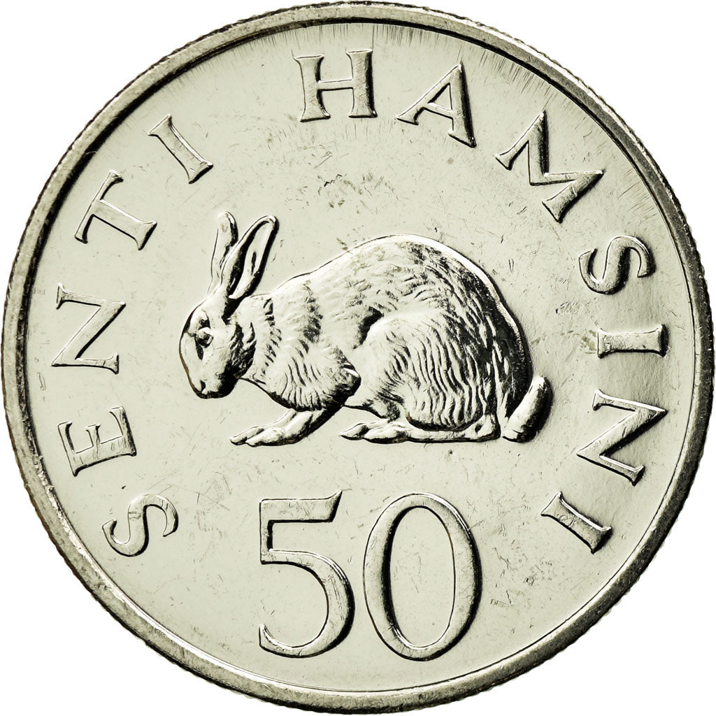Coin, Tanzania, 50 Senti, 1990, British Royal Mint, MS(63), Nickel Clad Steel