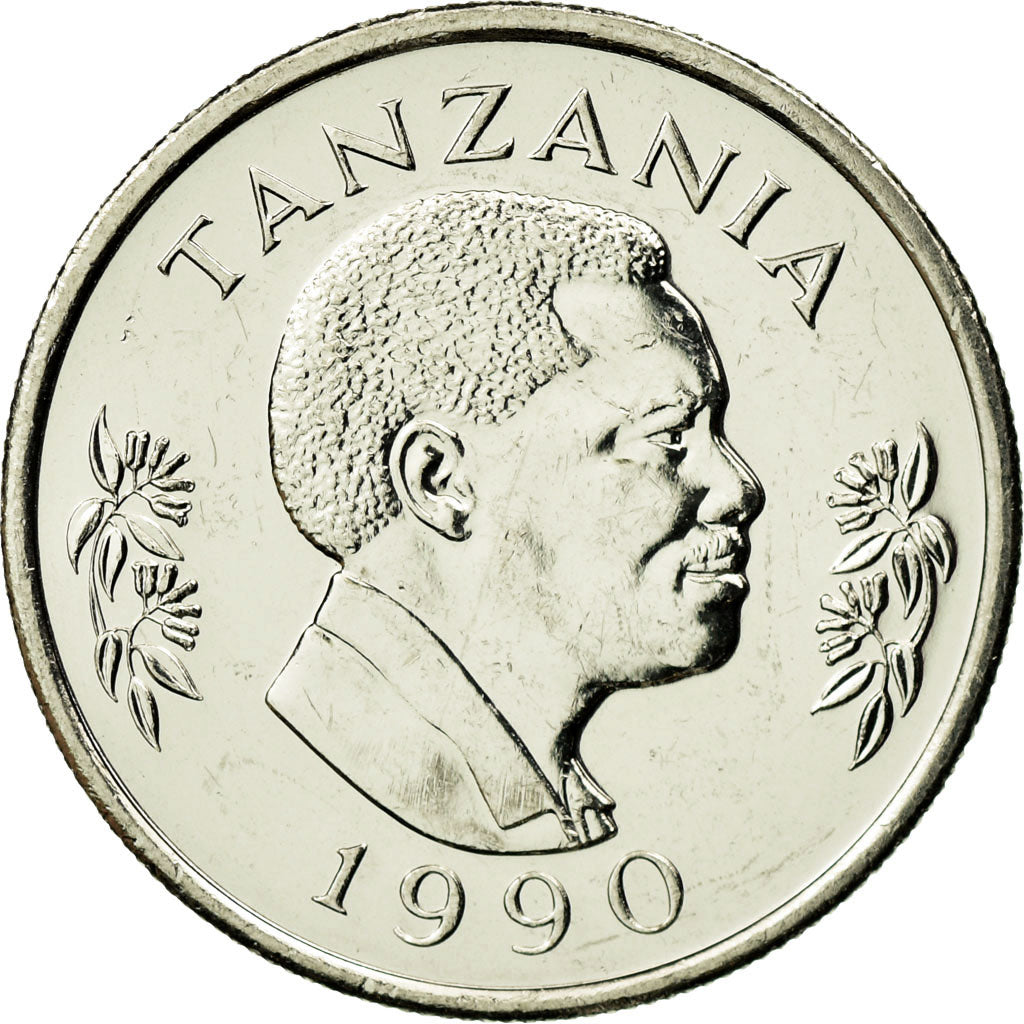 Coin, Tanzania, 50 Senti, 1990, British Royal Mint, MS(63), Nickel Clad Steel