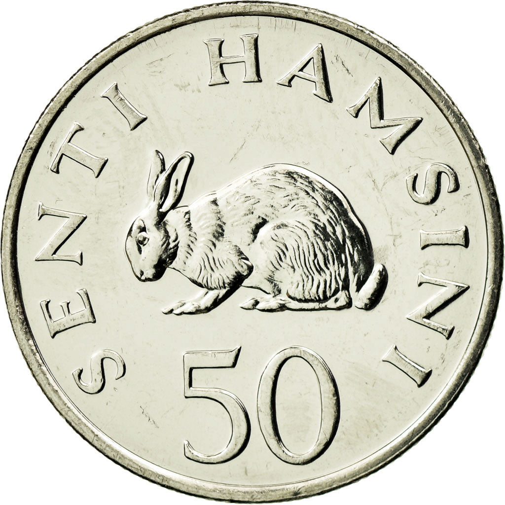 Coin, Tanzania, 50 Senti, 1990, British Royal Mint, MS(63), Nickel Clad Steel