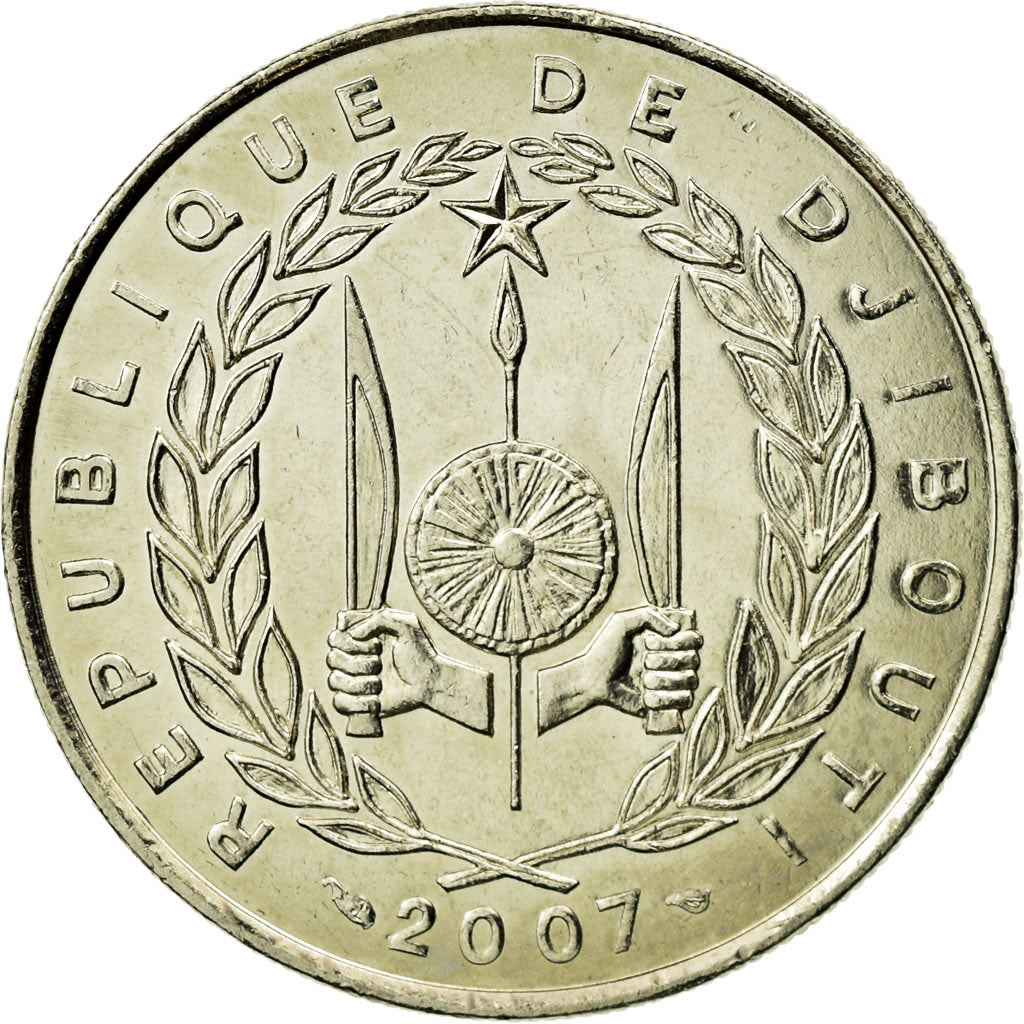 Coin, Djibouti, 50 Francs, 2007, Paris, AU(55-58), Copper-nickel, KM:25