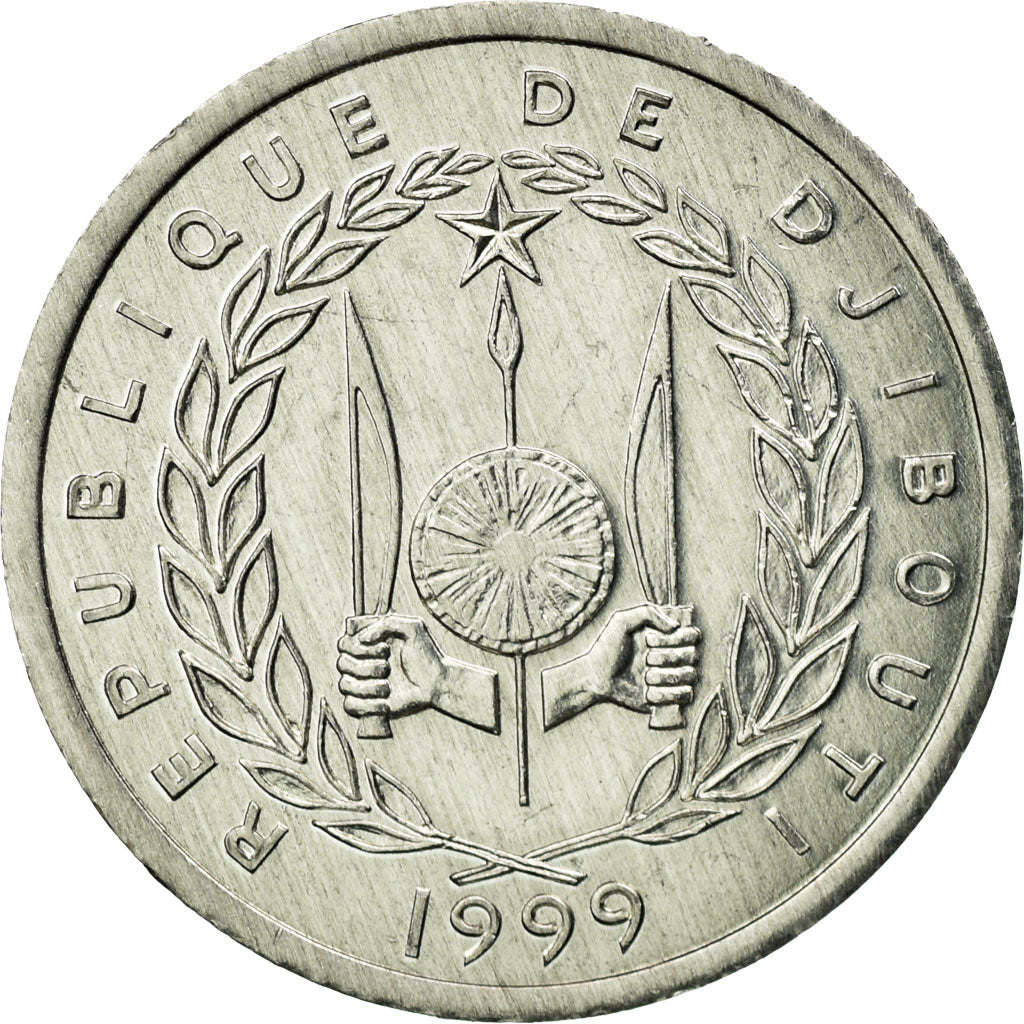 Moneta, Gibuti, Franc, 1999, Paris, SPL-, Alluminio, KM:20