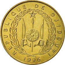 Coin, Djibouti, 20 Francs, 1996, Paris, EF(40-45), Aluminum-Bronze, KM:24