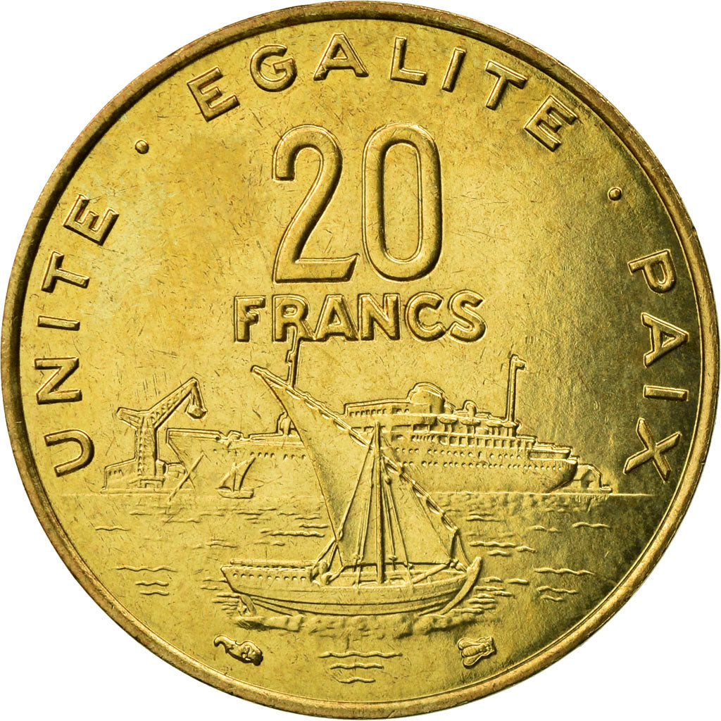 Coin, Djibouti, 20 Francs, 1996, Paris, EF(40-45), Aluminum-Bronze, KM:24
