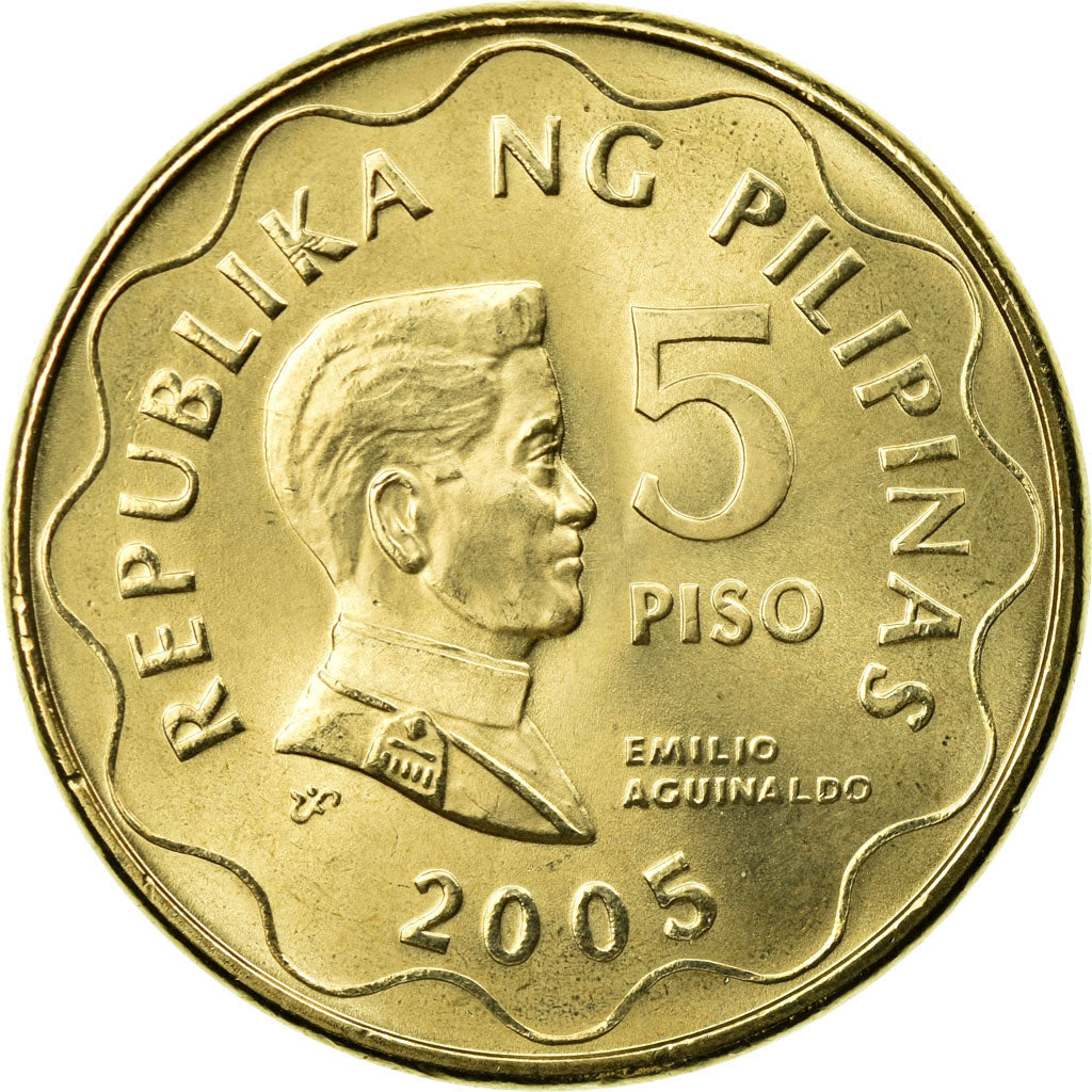 Coin, Philippines, 5 Piso, 2005, MS(63), Nickel-brass, KM:272
