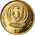 Moneta, Ruanda, 10 Francs, 2003, BB, Acciaio placcato ottone, KM:24