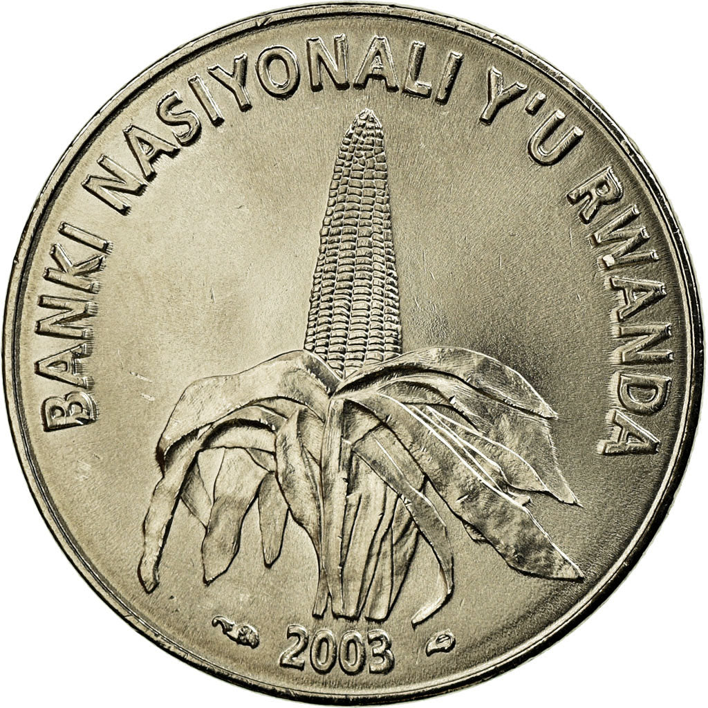 Münze, Ruanda, 50 Francs, 2003, Paris, VZ, Nickel plated steel, KM:26
