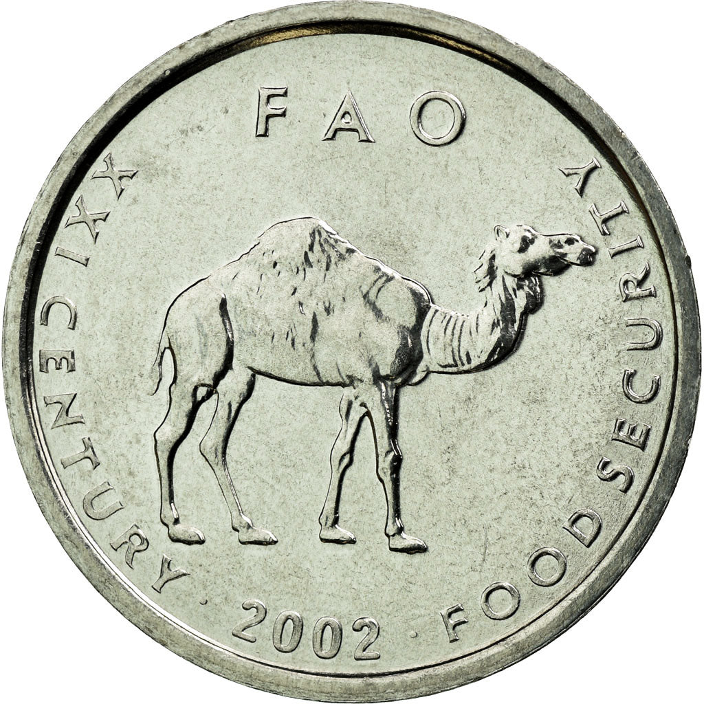 Coin, Somalia, 10 Shillings / Scellini, 2002, MS(63), Aluminum, KM:46