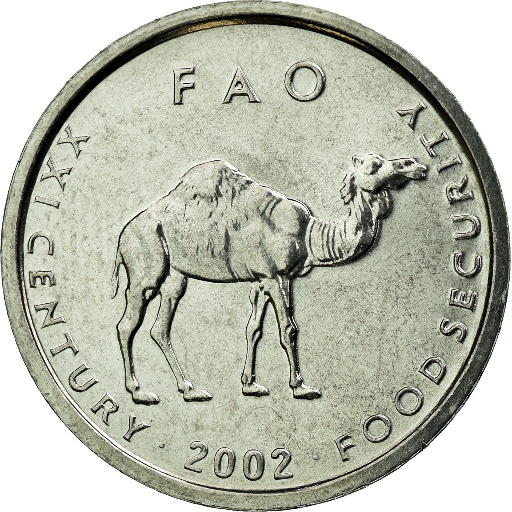 Coin, Somalia, 10 Shillings / Scellini, 2002, MS(63), Aluminum, KM:46