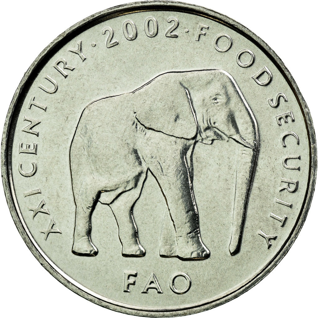Coin, Somalia, 5 Shilling / Scellini, 2002, MS(63), Aluminum, KM:45