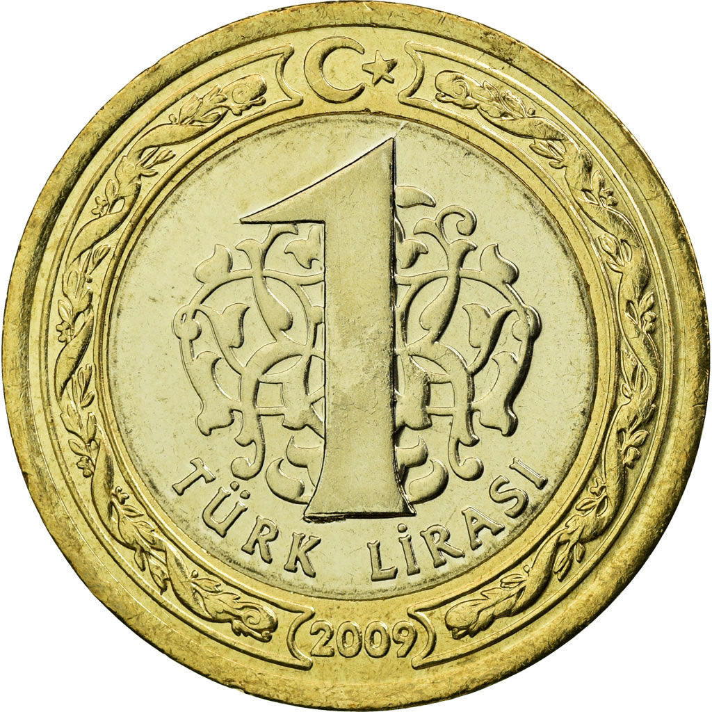 Coin, Turkey, Lira, 2009, AU(55-58), Bi-Metallic, KM:1244