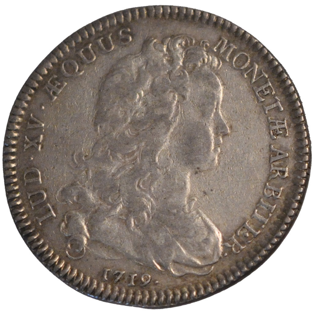 France, Royal, Token, 1719, EF(40-45), Silver, Feuardent #6285, 9.52