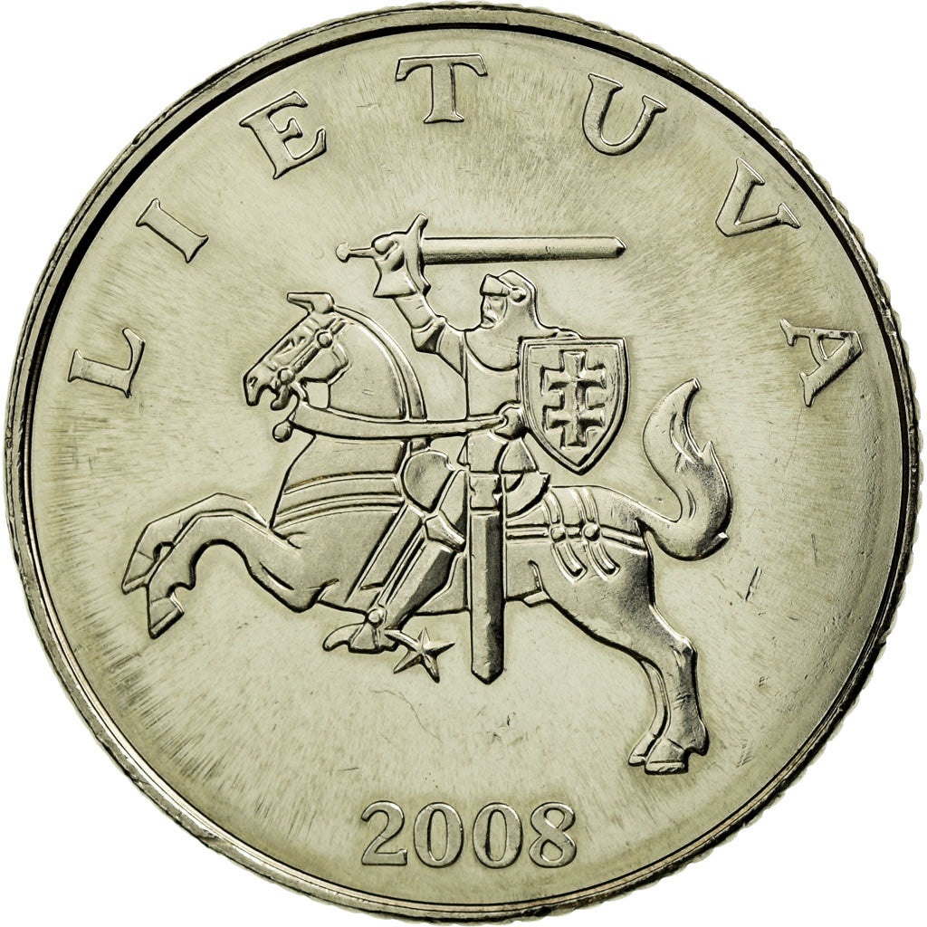 Coin, Lithuania, Litas, 2008, EF(40-45), Copper-nickel, KM:111