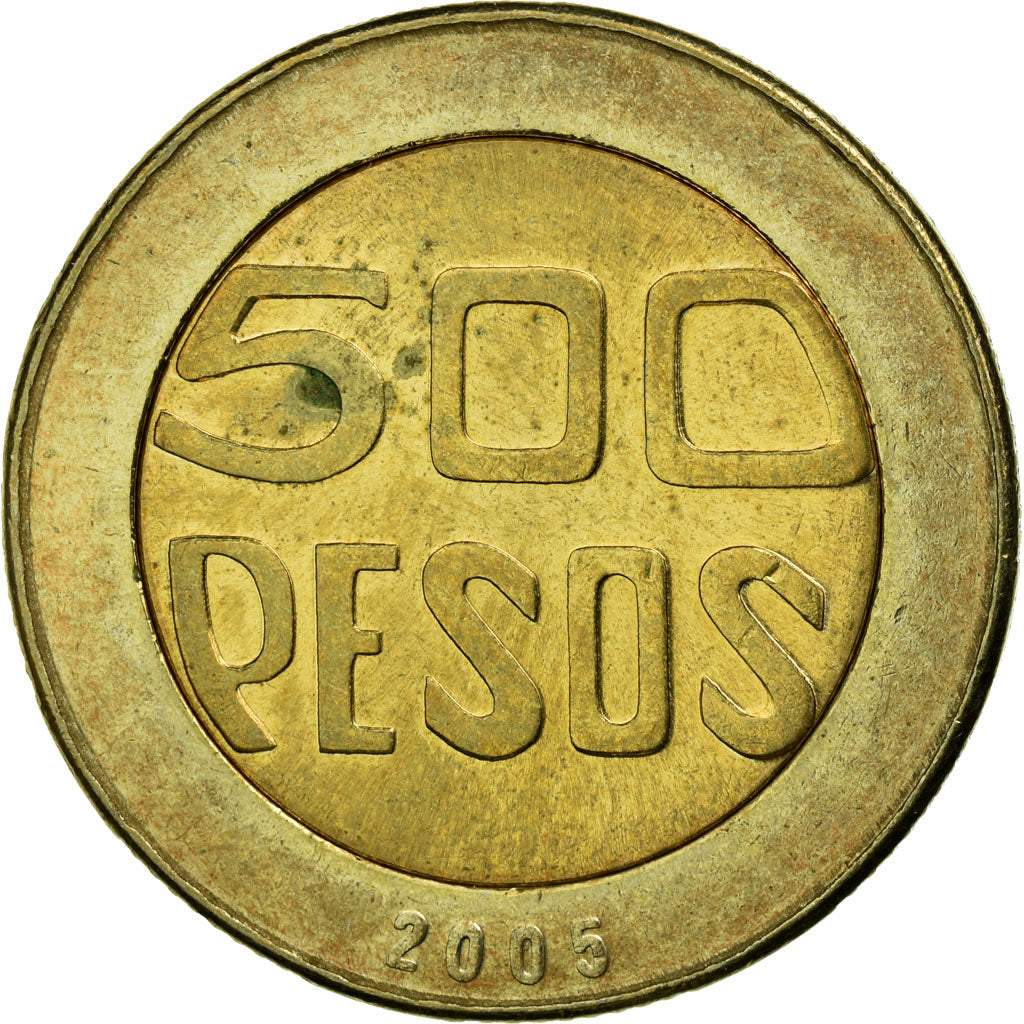 Moneta, Colombia, 500 Pesos, 2005, BB, Bi-metallico, KM:286