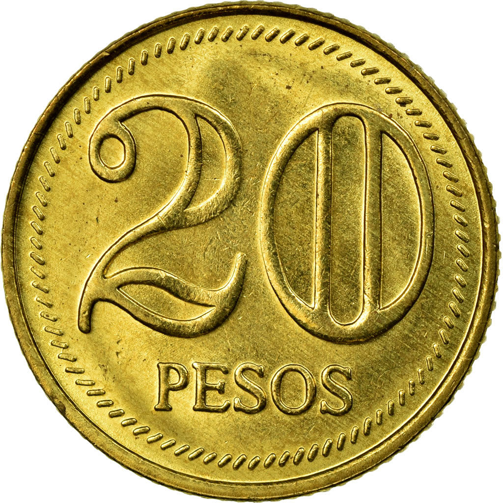 Moneta, Colombia, 20 Pesos, 2005, SPL-, Ottone, KM:294
