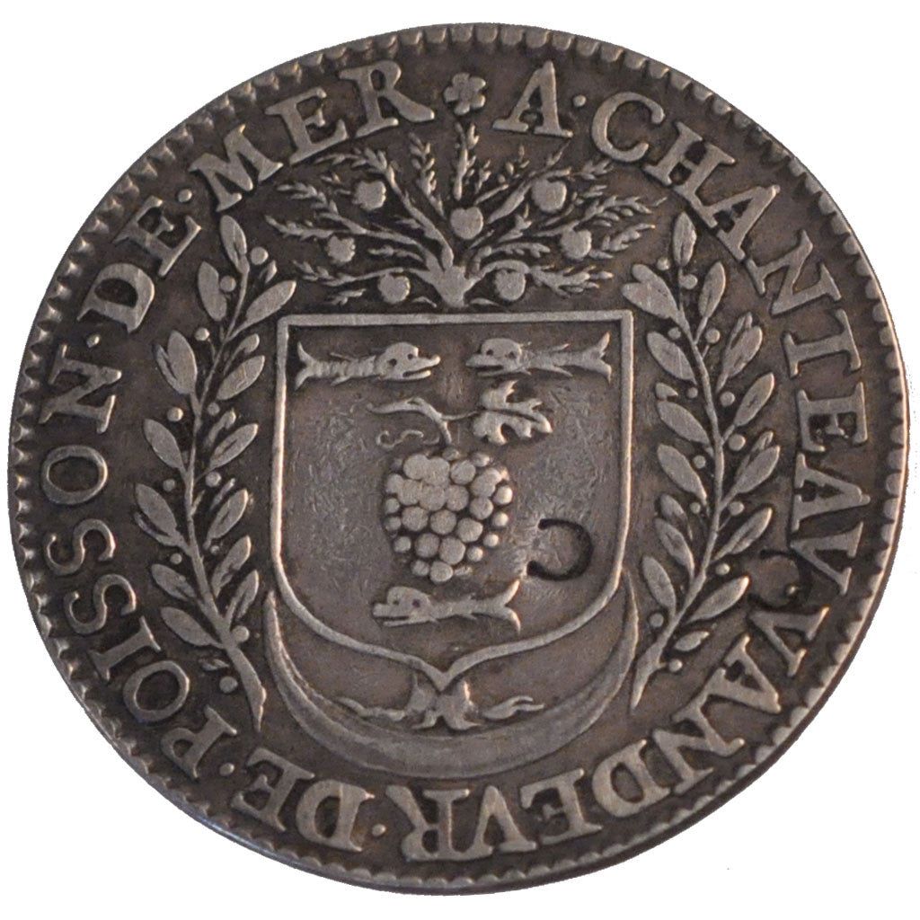 France, Royal, Token, 1613, EF(40-45), Silver, Feuardent #5316, 5.87