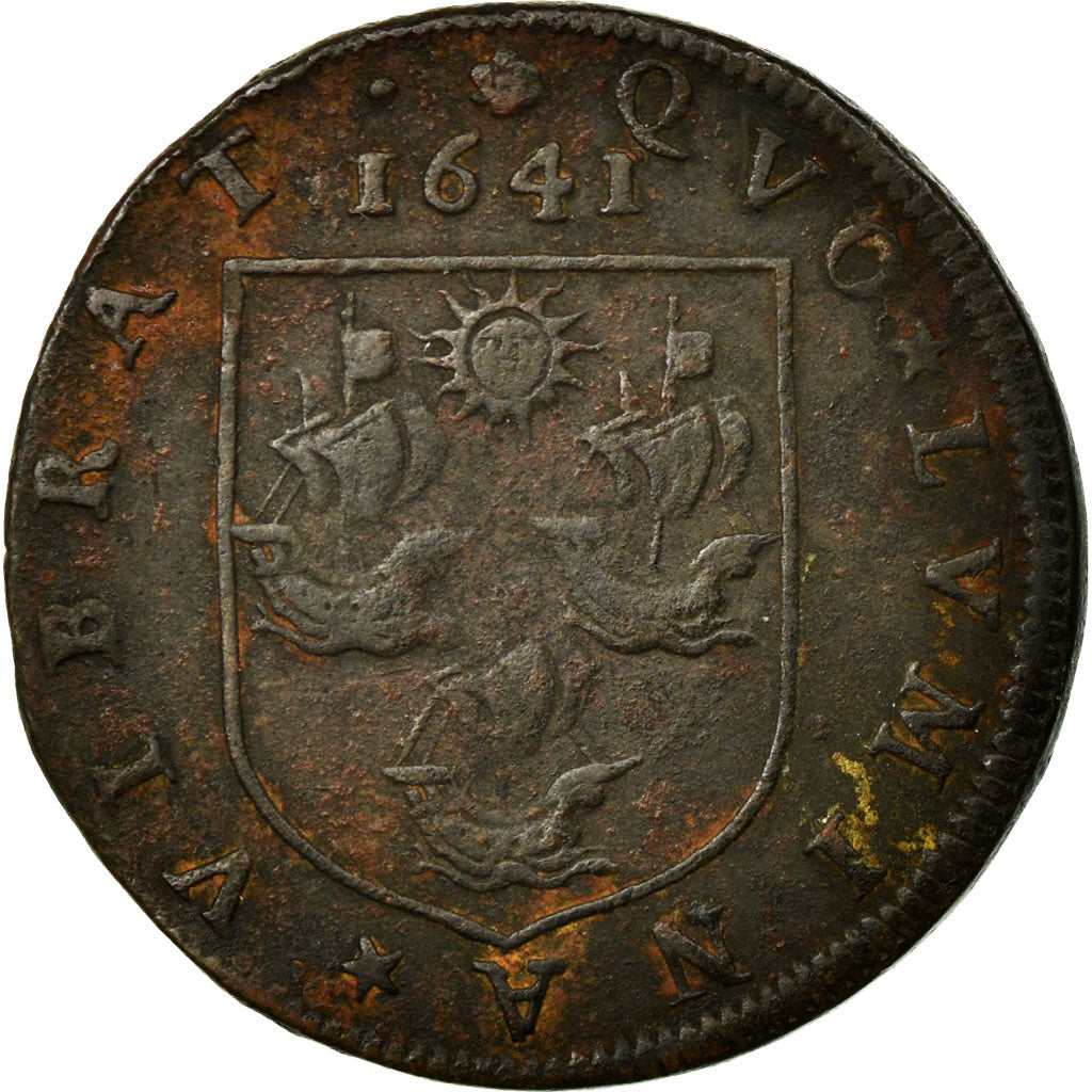 France, Token, Royal, 1641, VF(30-35), Copper, Feuardent:4849