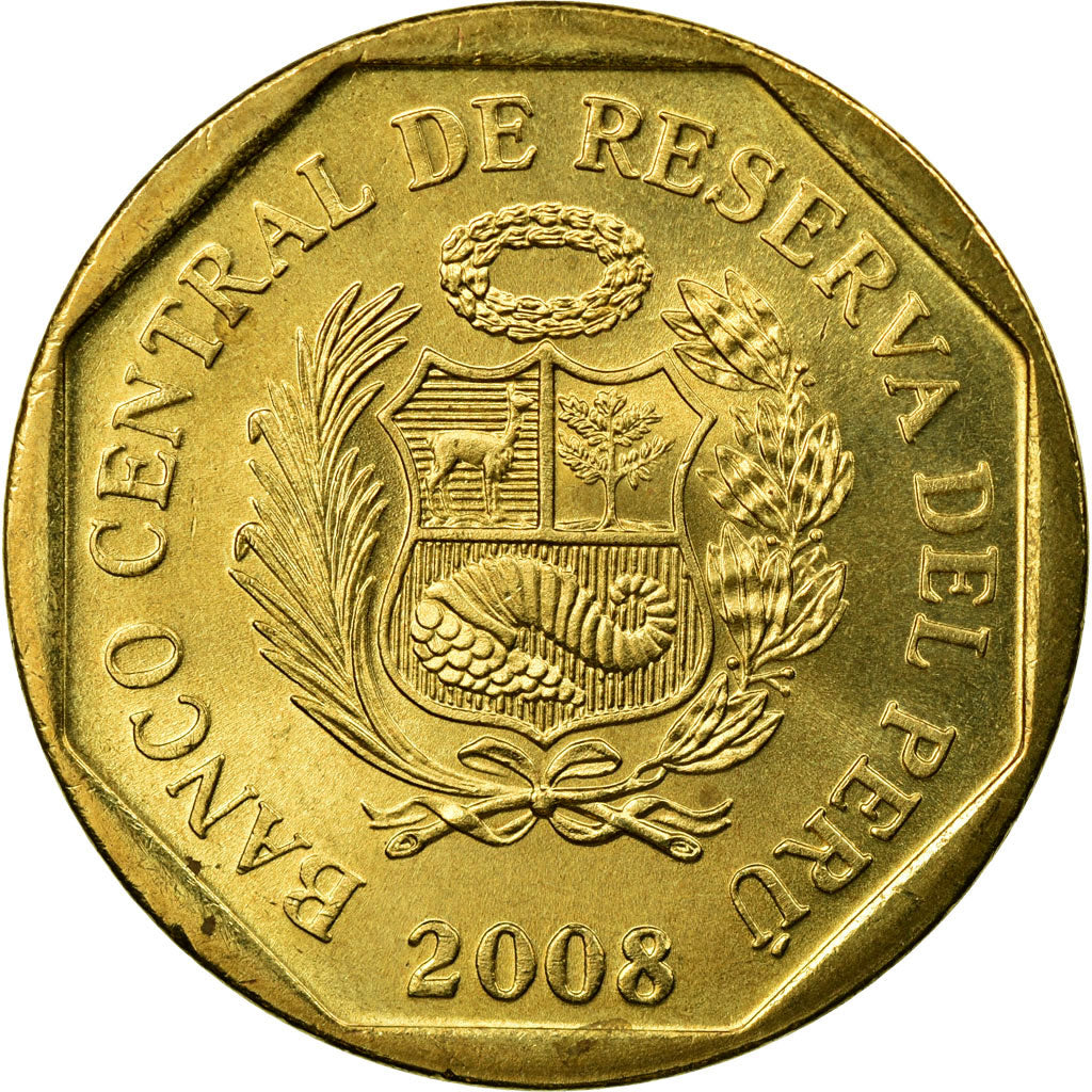 Coin, Peru, 20 Centimos, 2008, Lima, EF(40-45), Brass, KM:306.4
