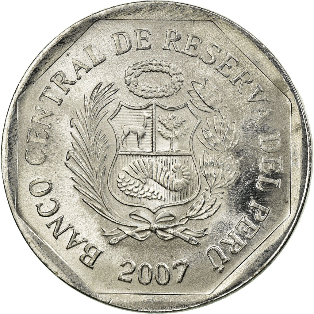 Coin, Peru, 5 Centimos, 2007, Lima, EF(40-45), Aluminum, KM:304.4a