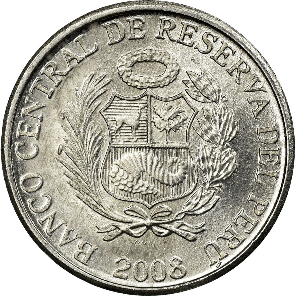 Moneda, Perú, Centimo, 2008, Lima, MBC, Aluminio, KM:303.4a