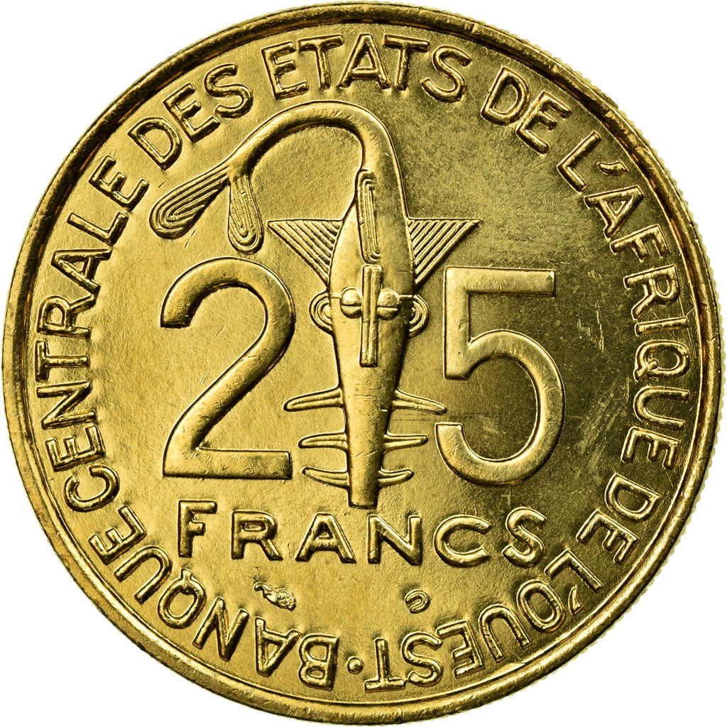 Coin, West African States, 25 Francs, 2000, AU(55-58), Aluminum-Bronze, KM:9