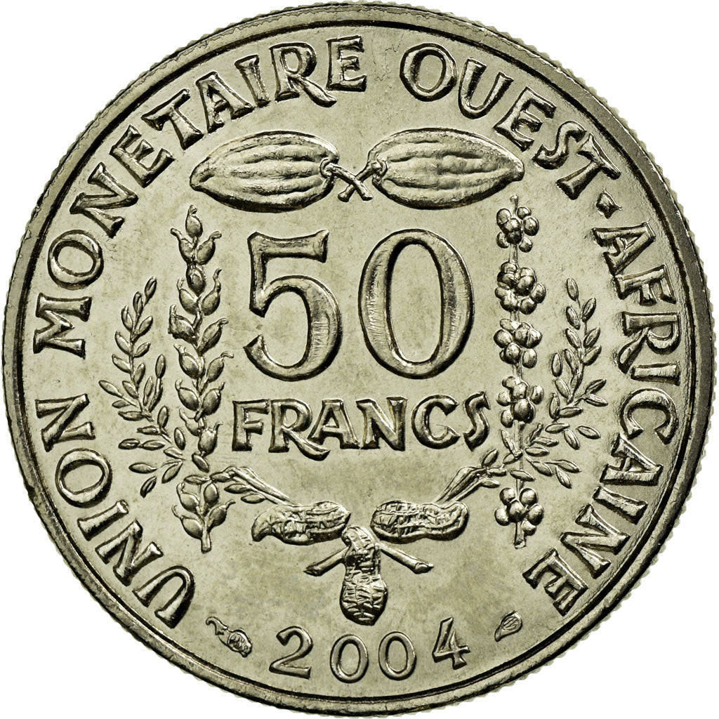Monnaie, West African States, 50 Francs, 2004, SUP, Copper-nickel, KM:6
